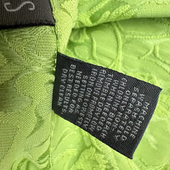 Chicos Additions Jacket Size 3 US XL Lime Green Textured Long Sleeve Button - Picture 4 of 4